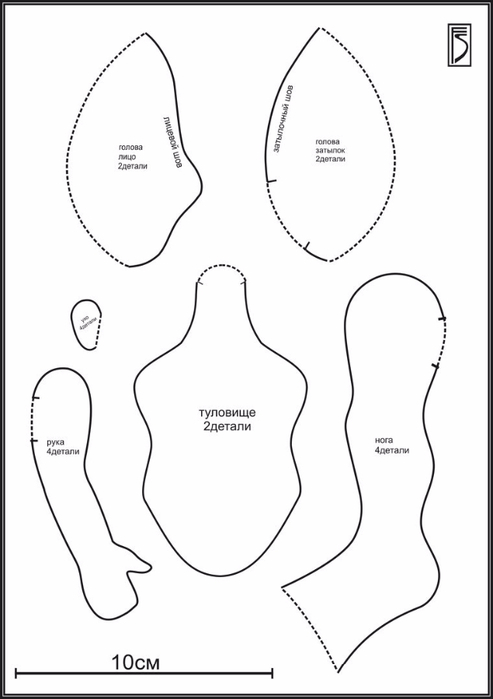 Как сшить замечательную куколку из фетра (2) (493x700, 91Kb)