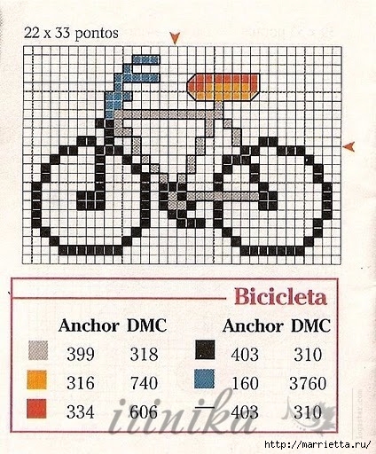 Вышиваем велосипед. Идеи со схемами